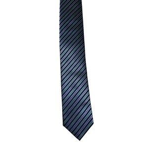 Bugatchi Neck Tie Silk Regimental Repp Striped Blue 59L‎ 3W